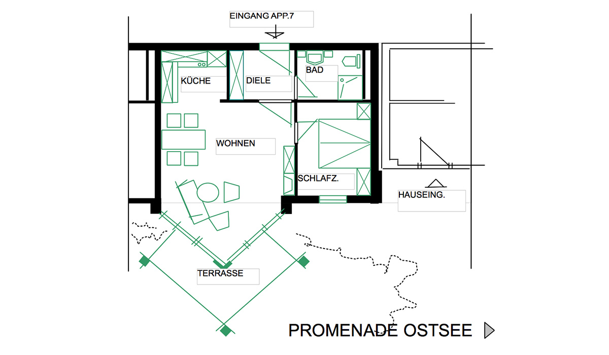 Haus Strelasund Appartement 7 Grundriss