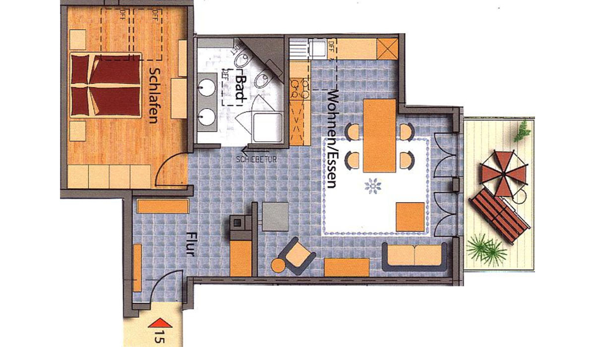 Residenz Margarete Appartement 1.15 Grundriss
