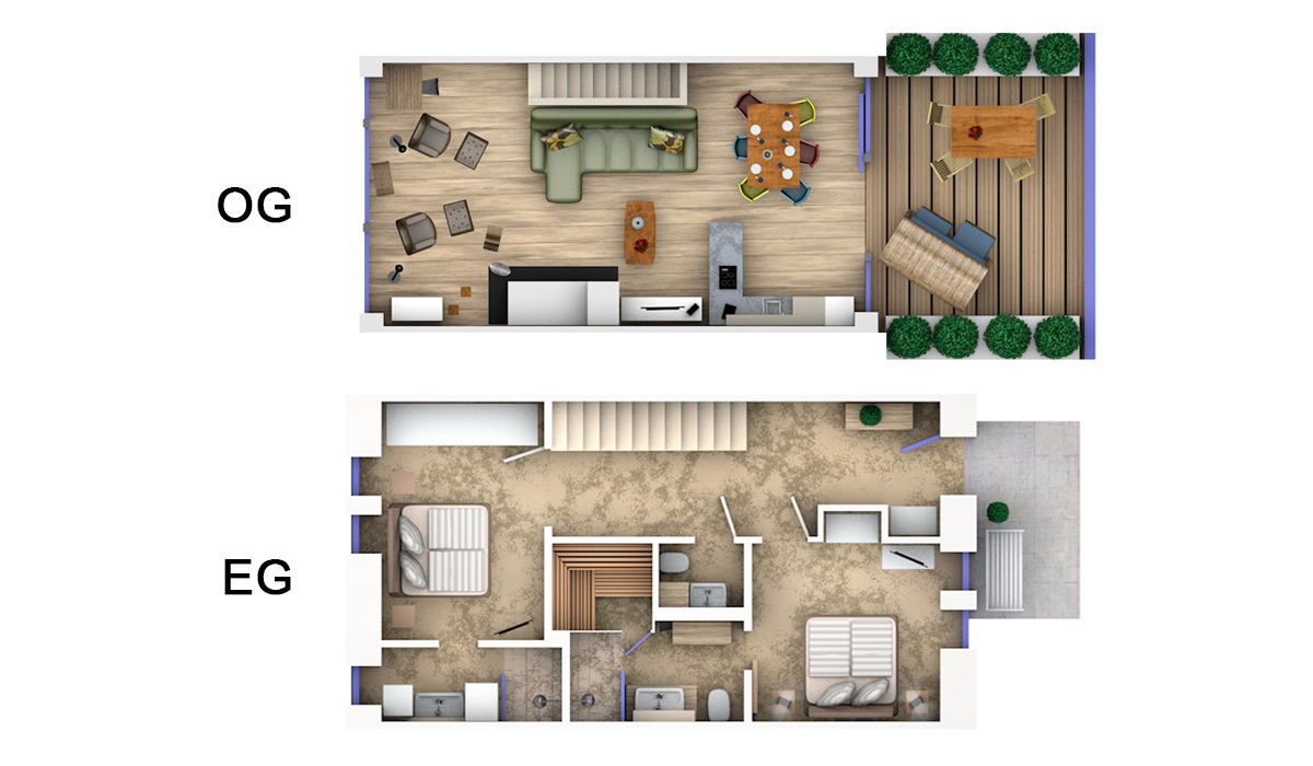 Grundriss Ferienhaus  Nummer 1b